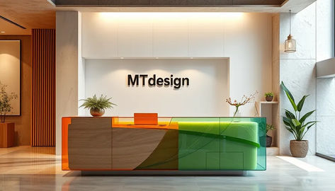 Reception Desk design ideas School Front Desk, School Reception Desk, Reception Desk Design Ideas, Reception Desk Area, Desk Design Ideas, Front Desk Design, School Reception, Reception Desk Office, Reception Desk Design