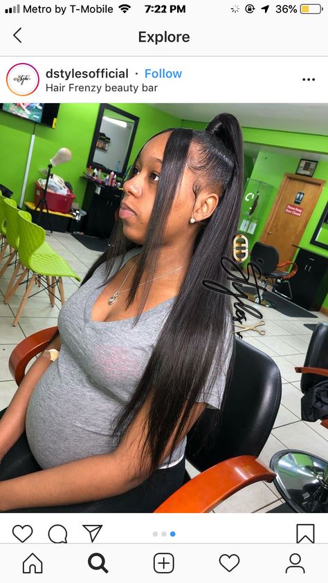 Jets Privés De Luxe, Straight Weave, Pressed Natural Hair, Silk Press Natural Hair, Sleek Ponytail Hairstyles, Black Ponytail Hairstyles, Half Up Half Down Hair, Hairstyles For Round Faces, Sleek Ponytail