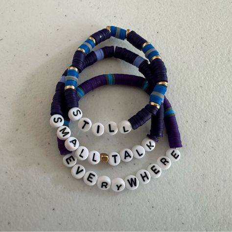 Niall Horan Song Title Bracelets (Heartbreak Weather Album) Set Of 3 Stretchy Made With Clay Beads Niall Horan Bracelet Ideas, Niall Bracelet, Niall Horan Inspired Outfits, Niall Horan Bracelet, Concert Oufit, Concert Bracelets, Niall Horan Concert, Concert Outfits Ideas, Fan Bracelet