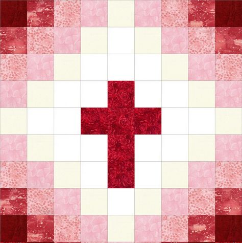 Picture only for inspiration. Cross Quilt, Cross Christian, Barn Quilt Patterns, Lap Quilts, Quilt Baby, Red Quilts, Precut Quilts, Easy To Sew, Barn Quilt