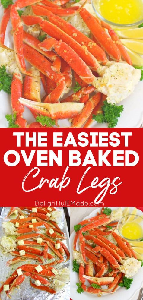 Easy Crab Leg Recipes, Crab Legs And Shrimp In Oven, Steak And Crab Legs Dinner, Snow Crab Legs In Oven, Baked Crab Legs Oven, Snow Crab Legs Recipe Baked, Snow Crab Legs Recipe, Crab Legs In The Oven, Steamed Crab Legs