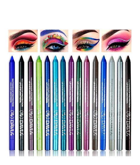 EYELINER WATERPROOF Colorful Professinal Eyeshadow Coloured Eyeliner, Colors Eyeliner, Colorful Eyeliner, Eye Makeup Set, Eyeliner Waterproof, Eyeshadow Pencil, Makeup Sets, Colored Eyeliner, Eyeliner Pencil