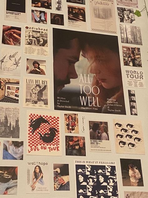 Taylor Swift Aesthetic Room Poster, Taylor Swift Room Collage, Bedroom Inspo Taylor Swift, Wall Decor Bedroom Taylor Swift, Gilmore Girls Poster Aesthetic, Gracie Abrams Room Aesthetic, Bedroom Inspirations Taylor Swift, Gilmore Girls Bedroom Aesthetic, Room Ideas Aesthetic Taylor Swift