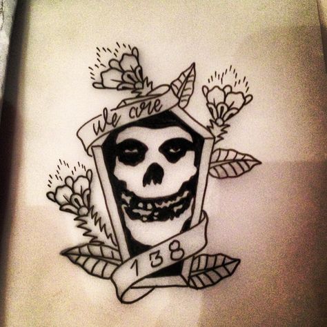 The Misfits Tattoo Design Misfits Skull Tattoo, Misfits Tattoo Flash, Misfits Tattoo, Rock N Roll Tattoo, Punk Tattoos, Finger Tattoo Designs, Retro Tattoos, Finger Tattoo, Tattoo Magazines