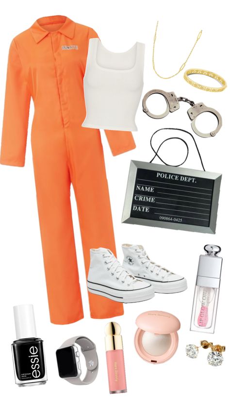 #prisoner #prisonercostume #costume #costumeidea #costumeinspo #halloween #halloweencollage #halloweencostume #fyp #fypshuffle #fyppppp #mugshot #prison #cute #warmth Halloween Prisoner Costume, Halloween Car Decorations, Prison Outfit, Prisoner Costume, New Halloween Costumes, Trio Halloween Costumes, Clever Halloween Costumes, Duo Halloween Costumes, Trendy Halloween Costumes