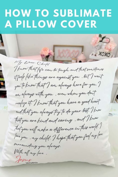 How to Sublimate A Pillow Cover | Love Letter From Jesus Pillow Sublimation Pillows, Jesus Pillow, Sublimation Pillow, Christmas Pillows Diy, Santa Pillow, Halloween Pillows Covers, Dollar Tree Halloween, Pillow Projects, Party Plan