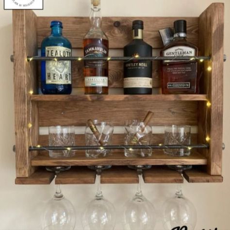 some of our great products to showcase your favorite tipple House Mini Bar Design, Whiskey Wall Cabinet, Mini Bar Shelf Ideas, Shelf For Glasses Bar, Small Whisky Bar, Small Bar Wall Ideas, Small Drinks Cabinet Ideas, Bar Rack Ideas, Small Wall Bar