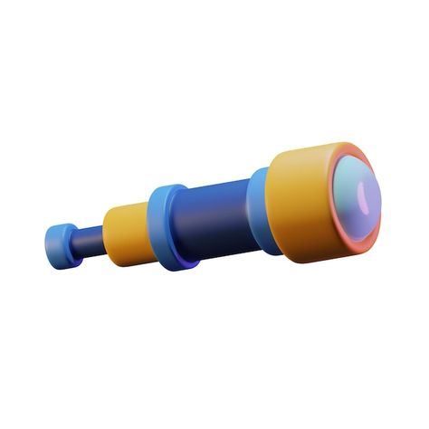 Telescope Illustration, 3d Render, 3d Illustration, Graphic Resources, Color