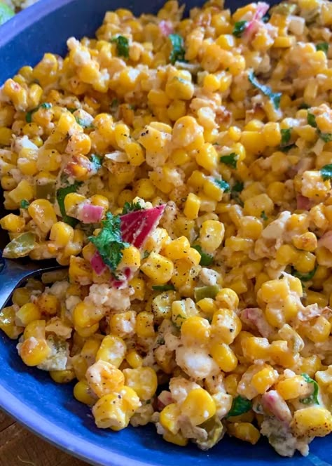 Easy Mexican Street Corn Salad | Foodtalk Street Corn In Crock Pot, Crock Pot Mexican Street Corn, Crock Pot Street Corn, Authentic Mexican Street Corn, Easy Mexican Street Corn, Mexican Street Corn Salad Recipe, Mexican Favorites, Street Corn Salad, Street Corn Recipe