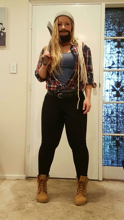 Womens Hunter Costume, Hunter Halloween Costume Women, Red Neck Woman Costume, Lumberjack Costume Female, Girl Hunter Halloween Costume, Female Lumberjack, Lumberjack Halloween, Lumberjack Costume, Cheer Costumes