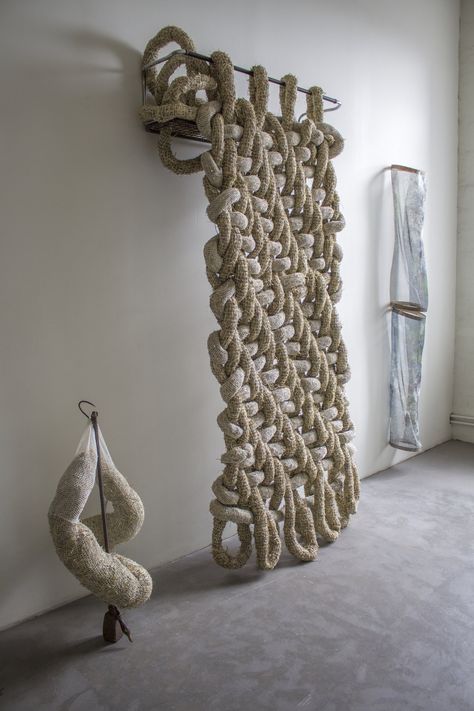 Hay Hook, Winter Texture, Architect Sketchbook, Unconventional Fashion, St Sebastian, Textile Sculpture, Nautical Design, Jute Rope, Metal Shelves