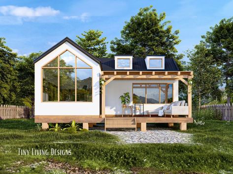 Design Casa Piccola, Modern Tiny Home, Tiny Home Plans, Log Cabin Plans, Small Tiny House, Seni Dan Kraf, Tiny House Floor Plans, Modern Tiny House, Tiny House Cabin