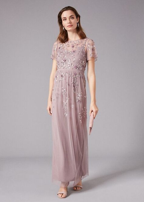 Coast Fashion, Vintage Bridesmaid Dresses, Double Layer Dress, Stunning Bridesmaid Dresses, Embellished Maxi Dress, Floor Length Dress, Christmas Party Outfits, Eve Outfit, Layer Dress