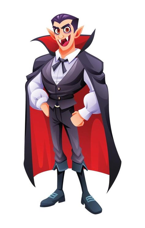 Dracula vampire character. Cartoon illustration Dracula Illustration Drawing, Dracula Pumpkin, Dracula Cape, Cartoon Vampire, Vampire Character, Count Dracula, Character Cartoon, Cartoon Illustration, Dracula