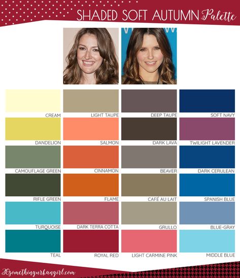 Best colors for Shaded Soft Autumn seasonal color women; Shaded Soft Autumn color palette Shaded Soft Autumn, Soft Autumn Deep, Autumn Color Palette Fashion, Soft Autumn Palette, 30 Something, Soft Autumn Color Palette, Autumn Color Palette, Soft Summer Colors, Skin Undertones