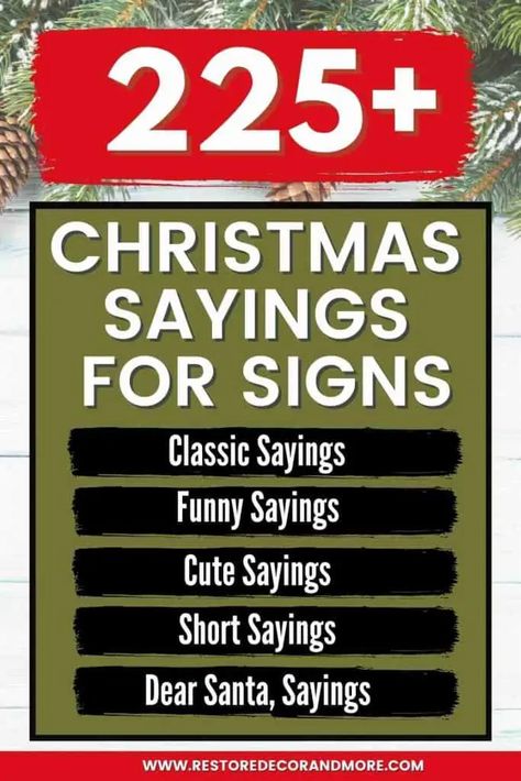 225+ Christmas Sayings For Signs - Ultimate List (2021) Christmas Wooden Signs With Sayings, Letter Board Quotes Christmas Funny, Christmas Board Signs, Christmas Sayings For Signs, Christmas Signs And Sayings, Santa Sayings, Sayings For Signs, Santa Signs, Short Christmas Quotes