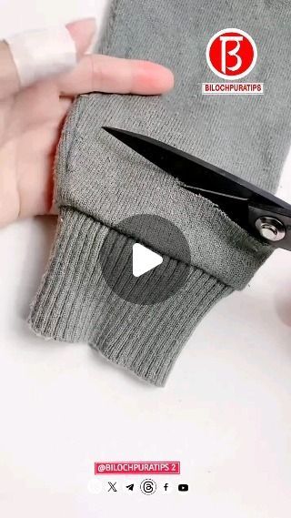 Rihan Khan on Instagram: "Cut off the long sweater sleeves and shorten them  Follow my page @bilochpuratips2 Follow my page @bilochpuratips2 .  .  .  .  .  . #sewing #sewingdiy #costura #fashion #bilochpuratips2 #sewinglove #sewingmachine #sewingtutorial #tutorial #rihanshahidkhan #bilochpuratips  @rihanshahidkhan" How To Sew A Sweater, How To Make A Sweater Smaller, How To Hem Sweater Sleeves, Sweater Sleeves Too Long Hack, Sweater Hacks, Diy Sweater, Hem Sweater, Sweater Clip, Knit Sleeve