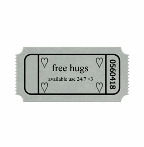 Ticket Free Hug, Free Tickets For Boyfriend, Free Coupons For Boyfriend, Free Hugs Coupon, Hug Coupon, Ticket Template Free Printables, Png Packs, Ticket Template Free, Diy Gift For Bff