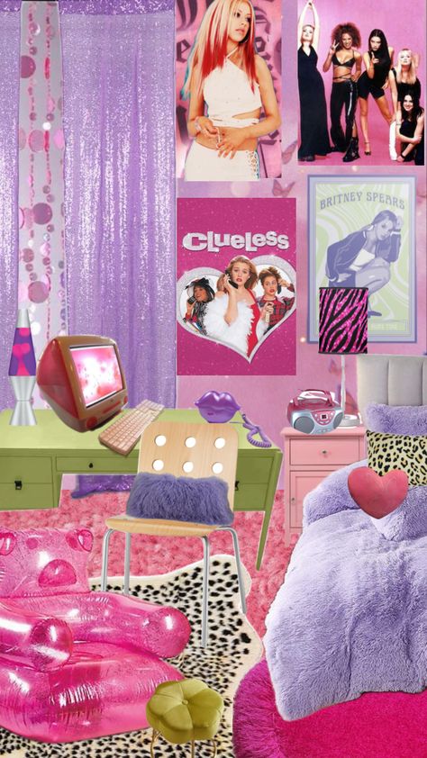 y2k bedroom #y2k #y2kaesthetic #y2kvibes #early2000s Early 2000 Party, 00s Bedroom, 2000s Room Aesthetic, Early 2000s Bedroom, 2000s Bedroom Aesthetic, Y2k Bedroom Aesthetic, Early 2000s Room, Bedroom Y2k, Guess Bedroom