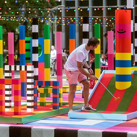 Craig And Karl, Canary Wharf London, Golf Art, Interactive Installation, Canary Wharf, Event Activities, Mini Golf, Environmental Graphics, Experiential