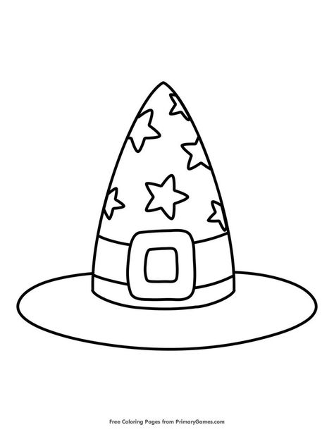 Star Coloring Pages, Halloween Classroom, Witches Hat, Halloween Witch Hat, Halloween Coloring Pages, Free Printable Coloring, School Art, Halloween Coloring, Free Printable Coloring Pages