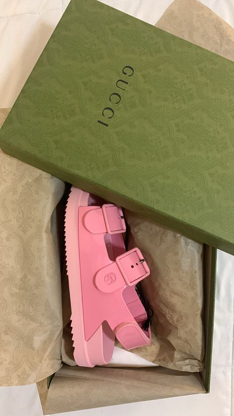 Gucci Sandals Outfit, Trendy Pink Gucci Sandals, Pink Gucci Sandals, Pink Gucci Platform Slides, Pink Chanel Sandals, Pink Gucci Slides, Luxury Unboxing, Sandal Gucci, Pink Gucci Bag