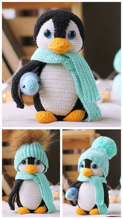 Crochet Penguin Amigurumi Free PDF Pattern - Amigurumi Crochet Penguin, Crochet Toys Free, Pola Amigurumi, Crochet Animals Free Patterns, Crochet Amigurumi Free Patterns, Crochet Amigurumi Free, Christmas Crochet Patterns, Crochet Animal Patterns, Crochet Diy