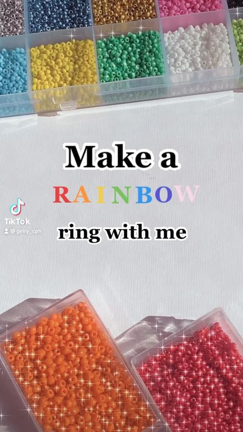 Tutorial for ring [Video] | Diy beaded rings, Diy jewelry unique, Diy crafts jewelry Diy Beaded Rings Tutorials, Diy Rings Easy, Dompet Koin Diy, Cincin Diy, Bead Rings, Diy Beaded Rings, Diy Jewelry Rings, Bracelets Handmade Diy, Diy Jewelry Unique