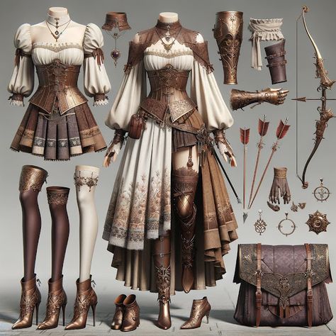 Midevil Outfit Ideas, Fantasy Outfit Reference, Traditional Celtic Clothing, Medieval Fantasy Fashion, Renfaire Outfit Ideas, High Fantasy Clothing, Dnd Outfits Female, Medieval Fantasy Clothing, Medieval Outfit