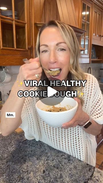 ShedRx on Instagram: "Trying the viral healthy cookie dough with nutritionist Roseanne. This stuff takes exactly like regular cookie dough and you won’t be able to stop making it!! Here’s what you need:

🍪All-Natural Peanut Butter
🍪Maple Syrup
🍪Vanilla Extract
🍪Non-Fat Greek Yogurt
🍪Almond Flour
🍪Vanilla Protein
🍪Chocolate Chips" Yogurt Cookie Dough, Greek Yogurt Cookie Dough, Cookie Dough Yogurt, Healthy Cookie Dough, Healthy Cookie, Protein Chocolate, Natural Peanut Butter, Healthy Cookies, Looks Yummy