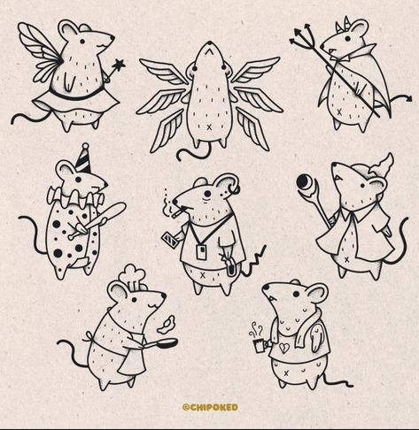 mouse flash by @chipoked on Instagram Cartoon Mouse Tattoo, Fairy Rats Tattoo, Rat Tattoo Design Simple, Rat Flash Tattoo, Animal With Knife Tattoo, Rat Tattoo Simple, Rat Art Illustration, Little Mouse Tattoo, Rat Tattoo Traditional