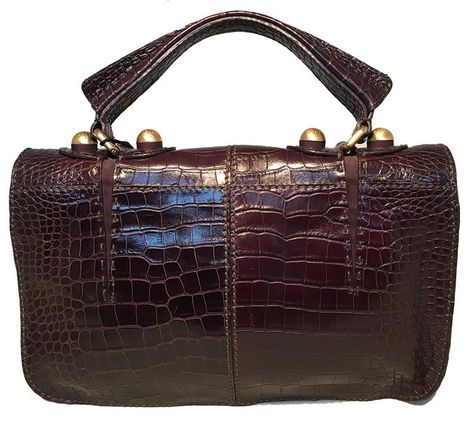 Fendi Rare Limited Edition and Handbag Brown Alligator Skin Leather Satchel Listed By Ladybag International - Tradesy Brushed Gold Hardware, Alligator Skin, Satchel Handbag, Mink Fur, Satchel Handbags, Diaper Backpack, Vuitton Bag, Casual Backpack, Leather Satchel