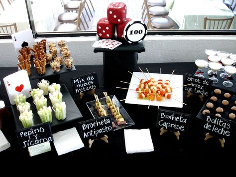 Yummy food at a Casino Party!   See more party ideas at CatchMyParty.com!  #casino #partyideas Casino Party Ideas, Masquerade Party Themes, Masquerade Party Invitations, Casino Party Foods, Casino Party Decorations, Casino Decorations, Casino Royale Party, Casino Night Party, Diet Vegetarian