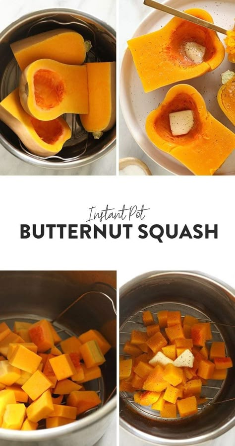 Cook butternut squash in no time by cooking it in the Instant Pot! You will have perfectly cooked butternut squash in under 10 minutes. Use the butternut squash in all your favorite recipes! Insta Pot Butternut Squash Recipes, Butternut Squash Pressure Cooker, How To Cook Butternut Squash In Instapot, Butternut Squash Instant Pot Recipes, Instant Pot Recipes Butternut Squash, Butternut Squash In Microwave, Butternut Squash In Instant Pot, Butternut Squash Instant Pot, Microwave Butternut Squash