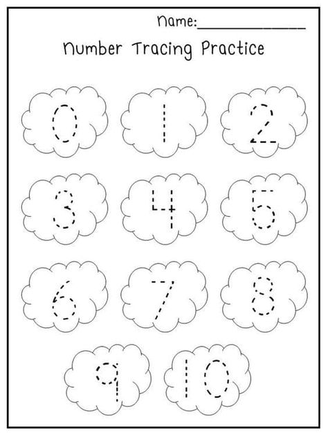 Trace The Numbers, Matematik Prasekolah, Number Activities Preschool, Numbers Worksheets, Homeschool Preschool Activities, Toddler Worksheets, Kids Worksheets Preschool, Preschool Math Worksheets, Free Preschool Worksheets