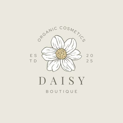 Use this customizable Beige White Elegant Daisy Flower Logo template and find more professional designs from Canva. Daisy Logo, Daisy Brand, Draw Logo, Wall Plant Hanger, Floral Logo Design, Flower Logo Design, Farm Logo, Flower Icons, Floral Logo