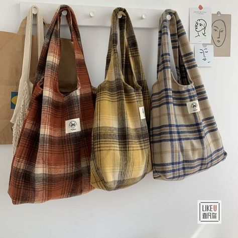 Plaid Tote Bag Product Information Material: 100% Mixed Fibre Color: Yellow One Size: Width: 44cm, Total Height: 60cm There may be a 2cm - 4cm variance in product size Tot Bag, Plaid Tote Bag, Kawaii Bags, Plaid Tote, Cool Bags, Diy Bags Purses, Patchwork Bags, Cloth Bag, Bag Ideas