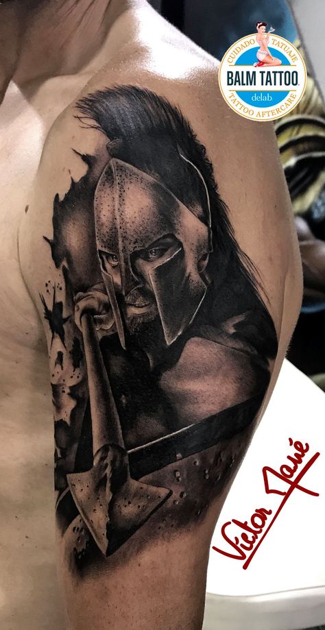 300 Tattoo By Vitor Limited Availability at New testament tattoo studio 300 Tattoo Spartan, 300 Tattoo, Wolf Tattoo Forearm, Gladiator Tattoo, Japanese Tattoos For Men, Redemption Tattoo, Egyptian Tattoo Sleeve, Spartan Tattoo, Black Tattoo Cover Up