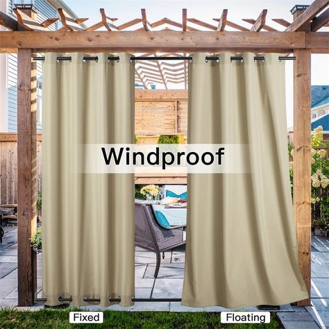 Waterproof Curtains Outdoor, Outdoor Curtains For Pergola, Zen Patio Ideas, Gratitude Gathering, Deck Curtains, Outdoor Blinds Patios, Curtains For Patio, Gazebo Curtains, Dream Porch