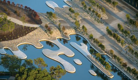 Designed in collaboration with Paul Thompson, Perry Lethlean's Australian garden at the Royal Botanic Gardens in Cranbourne, Australia, allows visitors to explore the country's indigenous plant species World Architecture Festival, Urban Landscape Design, Australian Garden, Landscape And Urbanism, Landscape Architecture Design, Architecture Landscape, Landscape Garden, Cool Landscapes, Modern Landscaping