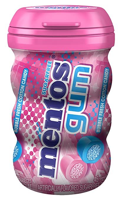 Mentos Chewing Gum, Mentos Gum, Gum Bubble, Gum Flavors, Sugar Free Gum, Candy Brands, Receding Gums, Big Bottle, Bottle Packaging