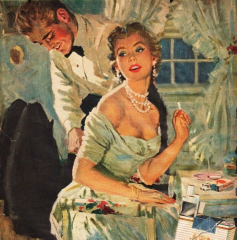 Jon Whitcomb, Romance Arte, 50s Art, Vintage Illustration Art, Romance Art, Vintage Romance, Pulp Art, Romantic Art, Arte Fantasy