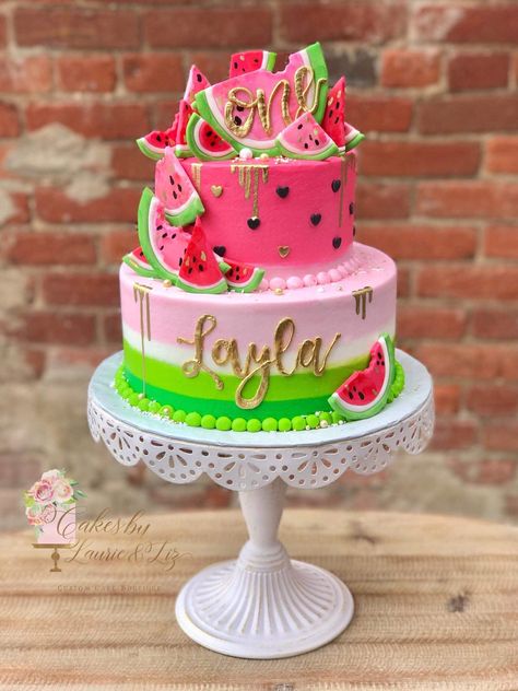 Watermelon Birthday Party Theme, Watermelon Cake Recipe, Watermelon Cake Birthday, Melon Cake, Savory Cakes, Watermelon Birthday Parties, Watermelon Cake, Watermelon Party, Watermelon Birthday