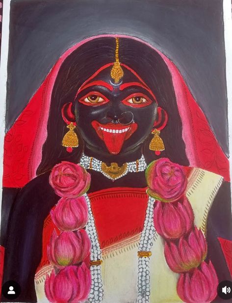 Kali Mata Paintings, Kali Ma Drawing, Ma Kali Drawing, Kali Maa Painting, Kali Goddess Art, Maa Kali Painting, Kali Mata Drawing, Maa Kali Drawing, Kali Drawing