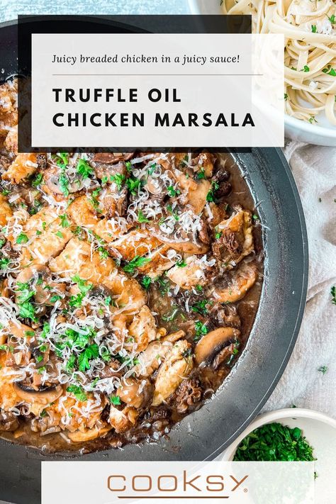 Truffle Chicken, Truffle Oil Recipes, Baked Teriyaki Salmon, Morel Mushrooms, Pan Sauce, Chicken Marsala, Truffle Oil, Pasta Lover, Supper Recipes