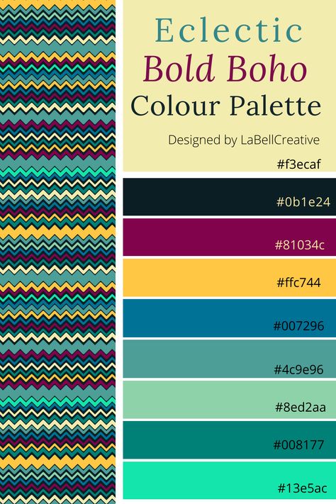 Bohemian Colours, Bold Boho Color Palette, Unique Color Pallets, Bohemian Colour Palette, Bohemian Pallete Colour, Boho Chic Color Palette, Bright Indian Colour Palette, Hippie Color Palette, Bright Boho Color Palette