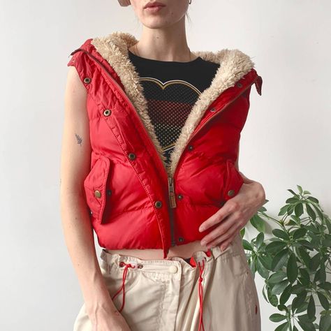 Red vest outfit