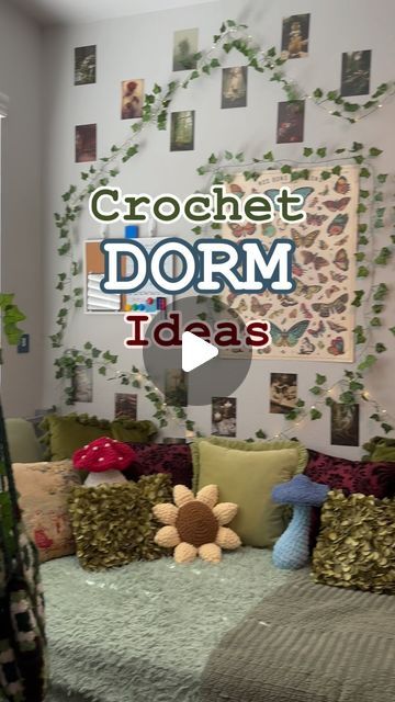 Crochet Room Decor Free Pattern, Crochet Dorm Decor, Crochet Room Decor Ideas, Crochet Room Decor, Dorm Decoration, My Bedroom, Secret Santa, Dorm Decorations, Follow For More