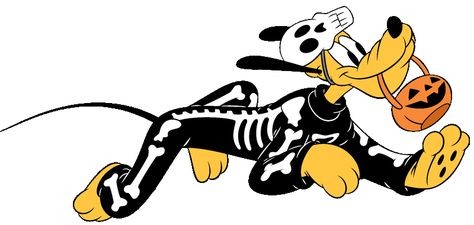 Pluto Skeleton Halloween Eddie Printer, Disney Characters Goofy, Disney Characters Halloween, Mickey Halloween Party, Pluto Disney, Halloween Clips, Halloween Disney, Mickey Mouse Halloween, Halloween Graphics