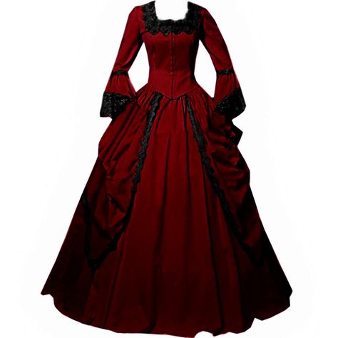 1600s Dresses Red, Dickens Fair Costume Victorian Dresses, Mary Poppins Dresses, 1840s Christmas Dress, Mary Poppins Jolly Holiday Dress, Mare Barrow Dress, Vintage Burgandy Dress, Griffindor Dresses, Colonial Christmas Dress